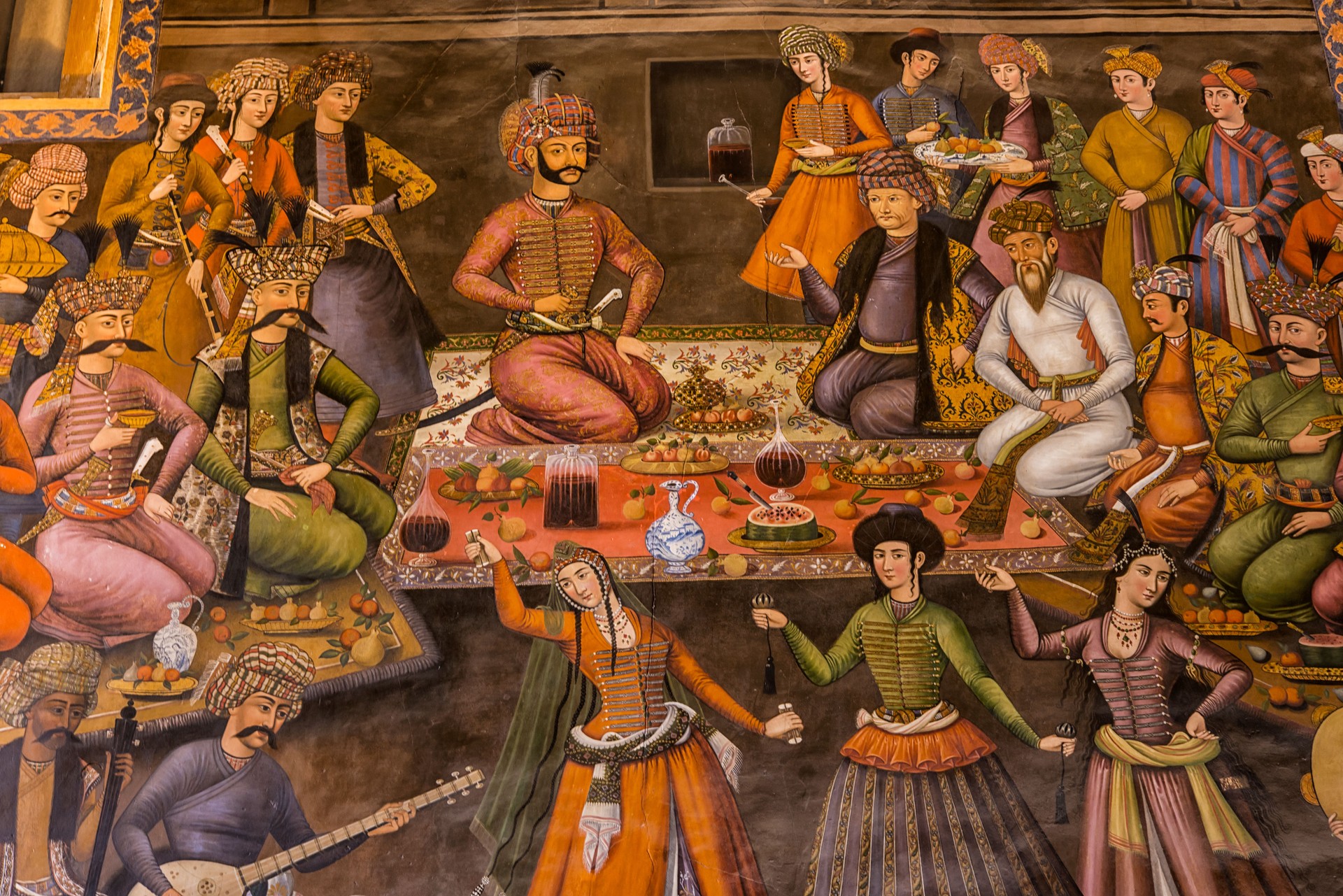 Wallpainting at the Chehel Sotoun, Isfahan, Iran