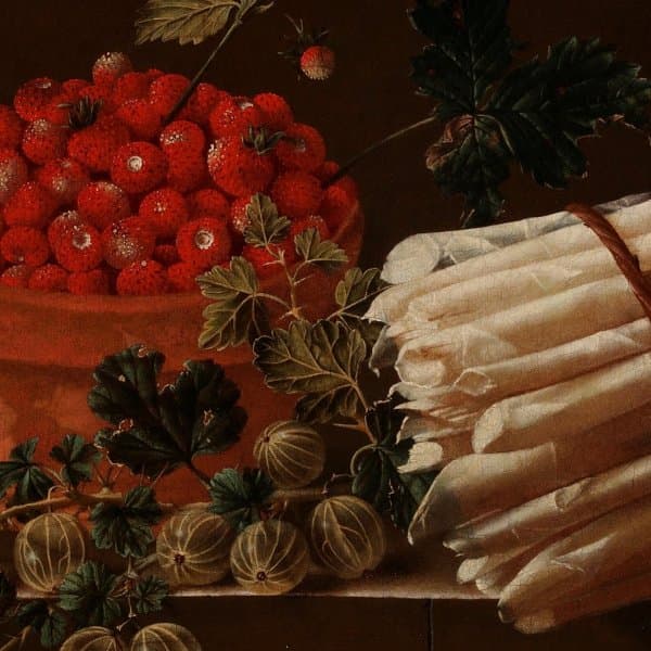 Detail: Aardbeien en asperges