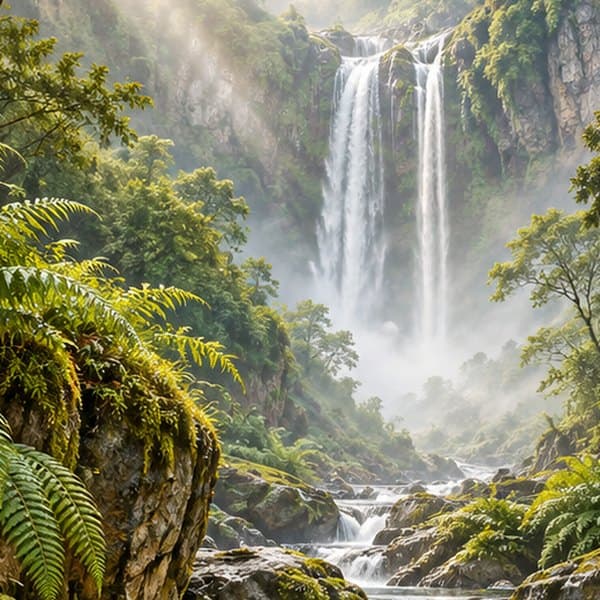 Detail: doorbraak naar de waterval