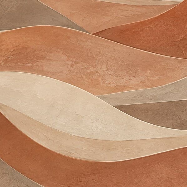 Detail: golvende heuvels in terracotta