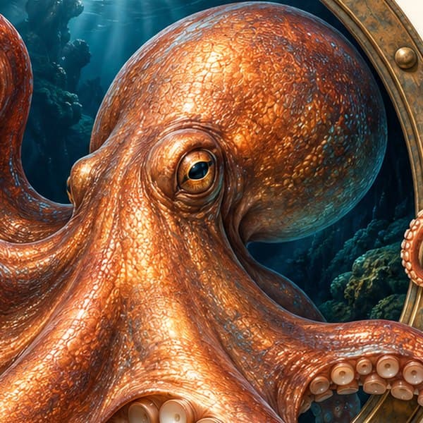 Detail: octopus in patrijspoort