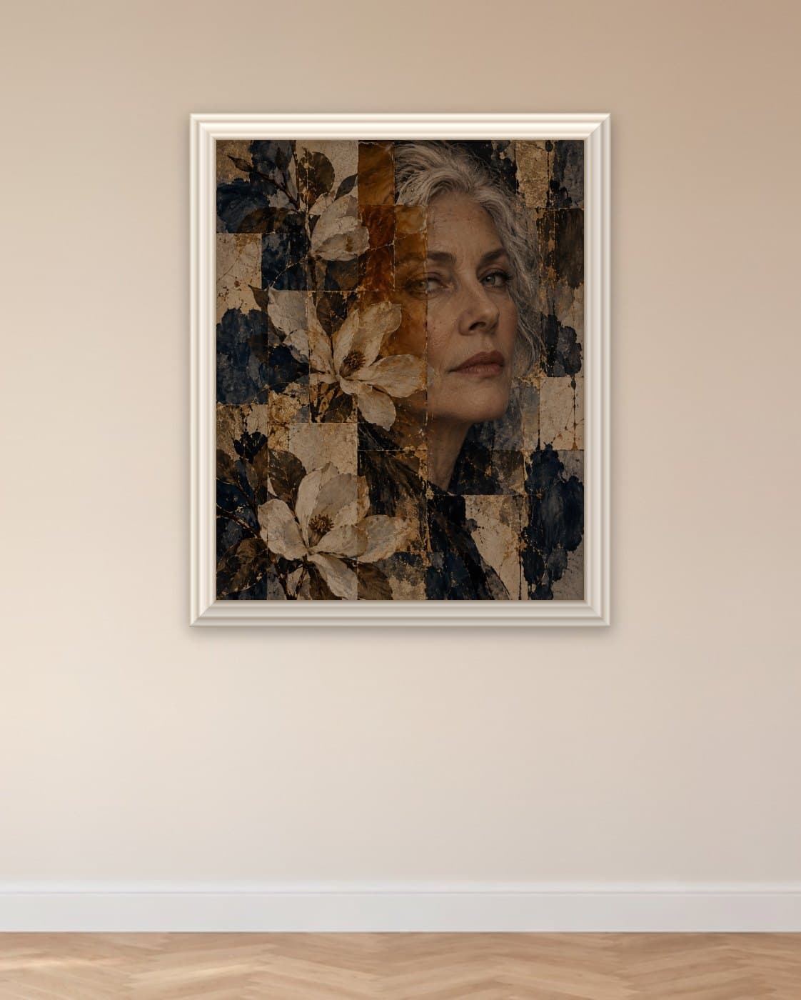 Magnolia: op de muur geprint en omlijst met een echte sierlijst