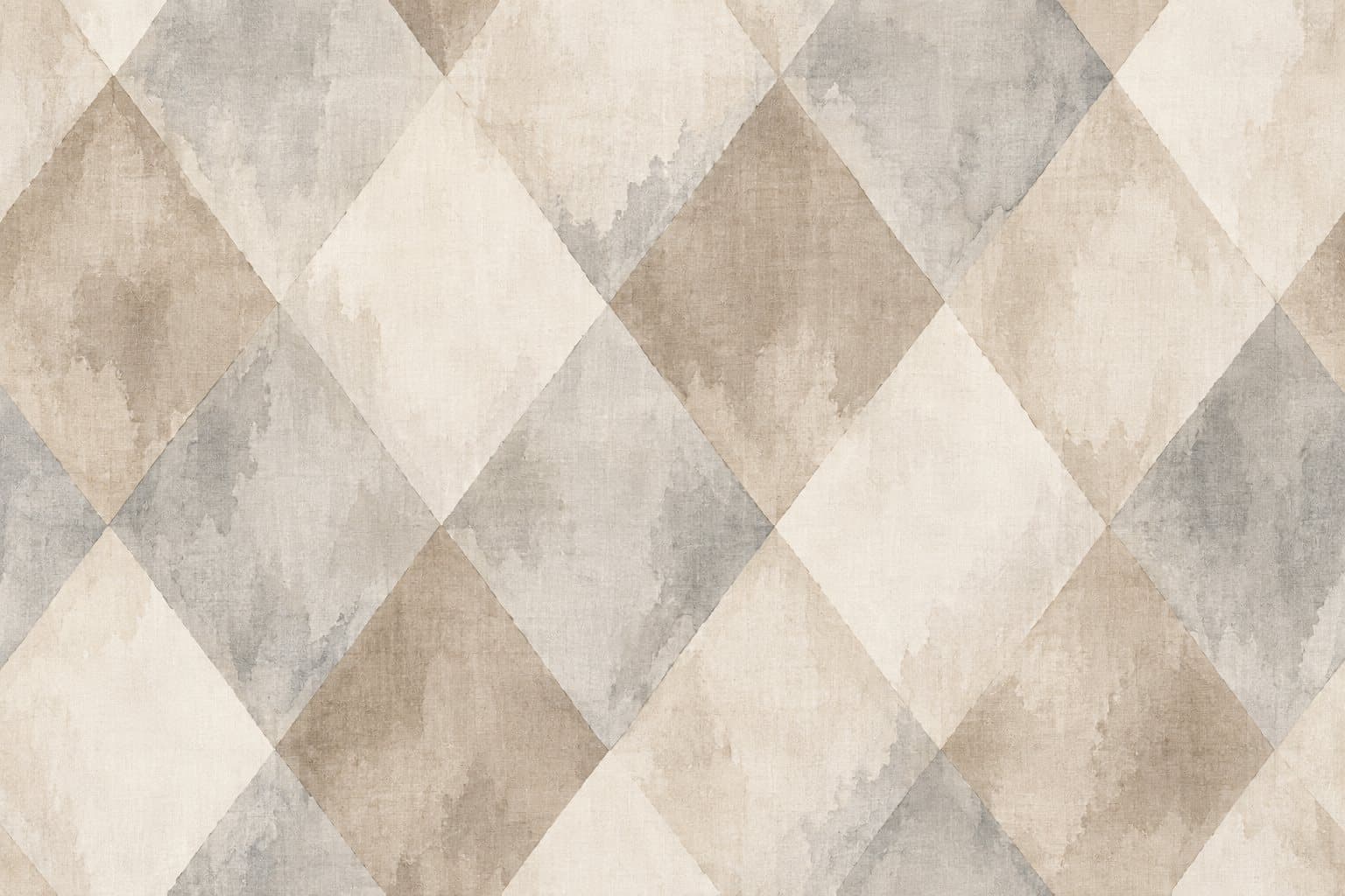 Ruiten in zachte aquareltinten: muurprint zonder kader, geprint op de muur